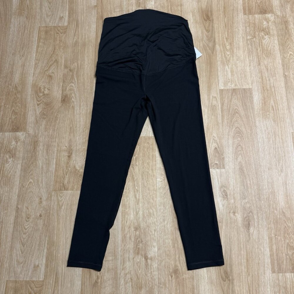 ISABEL MATERNITY LEGGINGS CROSSOVER PANEL OVER BELLY STRETCH ANKLE BLACK NEW